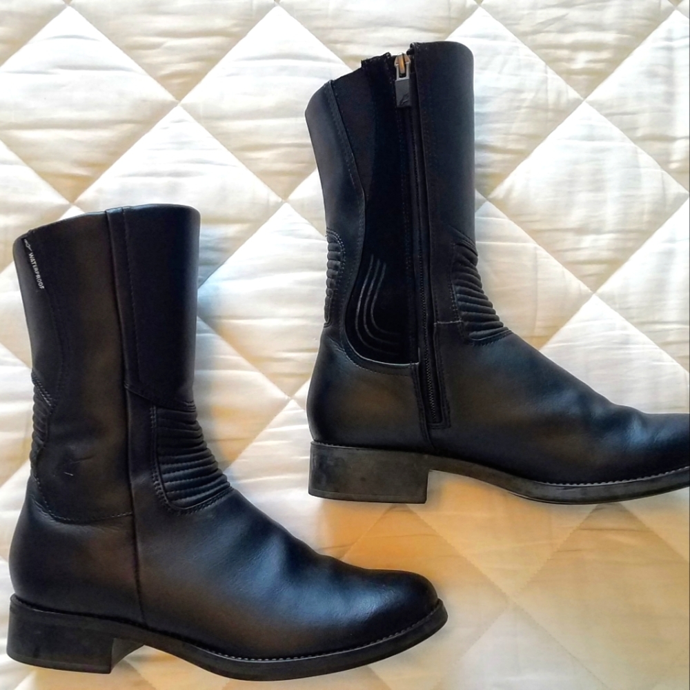 Black Leather Combat Boots